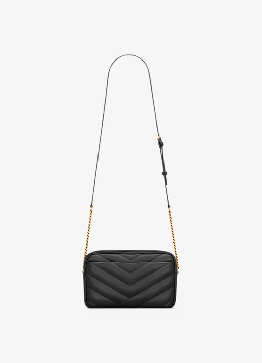 Saint Laurent Loulou crossbodytas van lamsleer - achterkant zwart