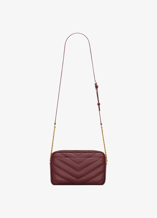 Saint Laurent Loulou crossbodytas van lamsleer - achterkant 5 donkerrood