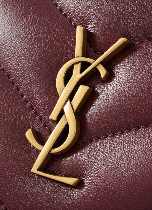 Saint Laurent Loulou crossbodytas van lamsleer - detail 3 donkerrood