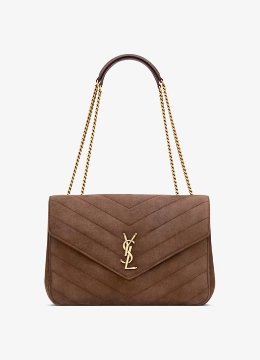Saint Laurent Loulou Large schoudertas van kalfssuède
