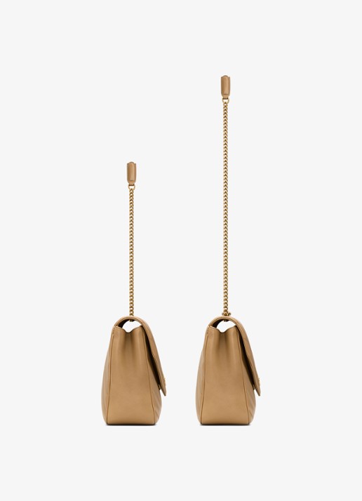 Saint Laurent Loulou Large schoudertas van lamsleer - achterkant 5 lichtbruin