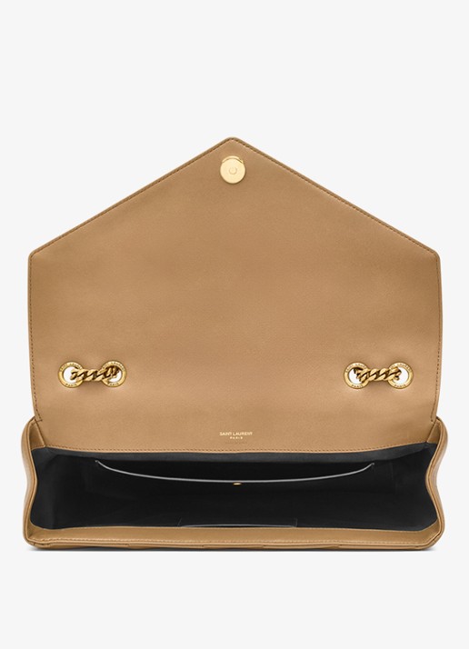 Saint Laurent Loulou Large schoudertas van lamsleer - detail 2 lichtbruin