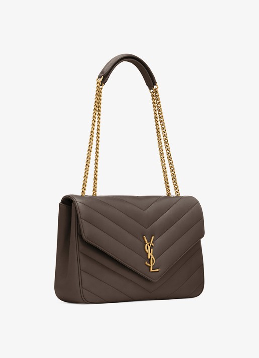 Saint Laurent Loulou Large schoudertas van lamsleer - detail 4 grijs
