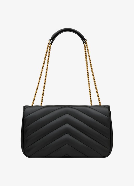 Saint Laurent Loulou Medium schoudertas van lamsleer - voorkant 8 zwart