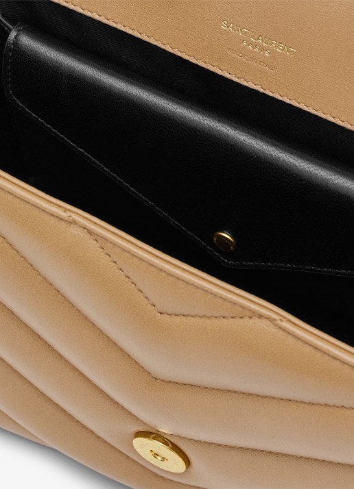 Saint Laurent Loulou Medium schoudertas van lamsleer - detail 6 lichtbruin