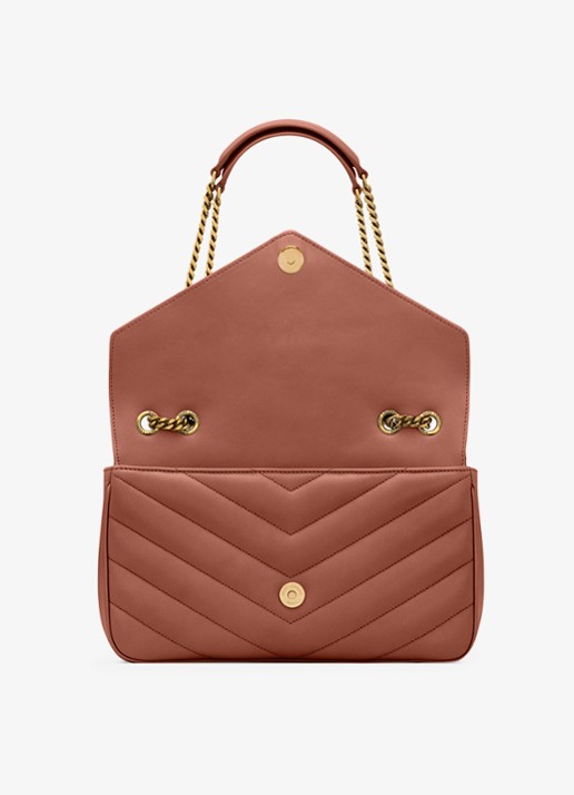 Saint Laurent Loulou Medium schoudertas van lamsleer - detail 5 roestbruin