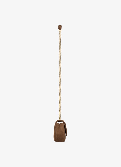 Saint Laurent Loulou Mini crossbodytas van kalfssuède - detail 3 bruin