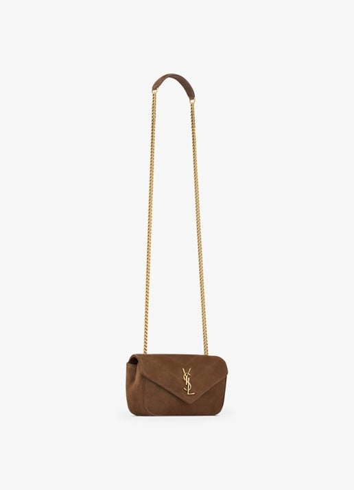 Saint Laurent Loulou Mini crossbodytas van kalfssuède - detail 4 bruin