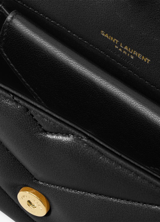 Saint Laurent Loulou Mini crossbodytas van lamsleer - detail 6 zwart