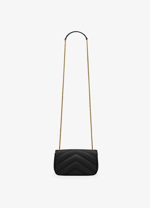 Saint Laurent Loulou Mini crossbodytas van lamsleer - voorkant 8 zwart
