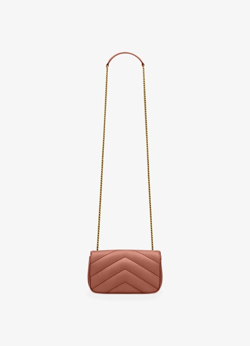 Saint Laurent Loulou Mini crossbodytas van lamsleer - achterkant 6 roestbruin