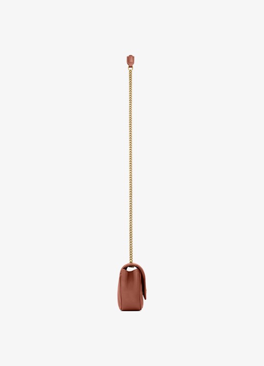 Saint Laurent Loulou Mini crossbodytas van lamsleer - detail 2 roestbruin