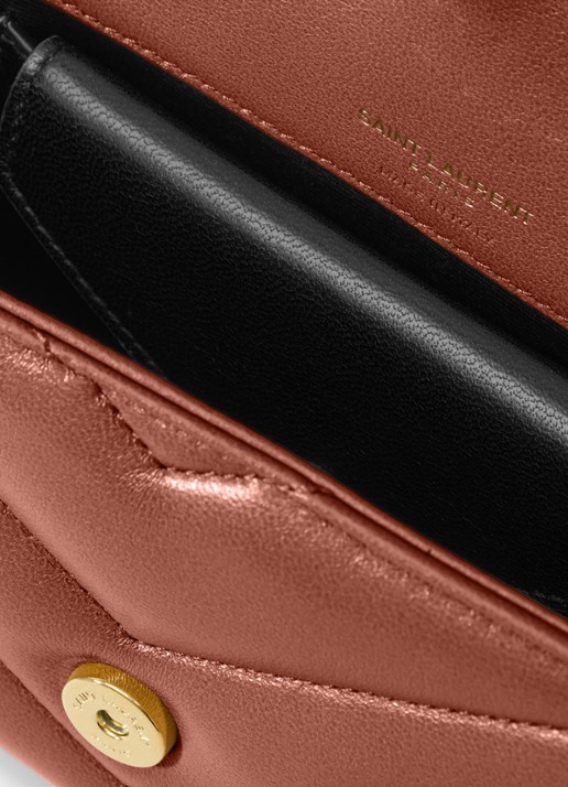 Saint Laurent Loulou Mini crossbodytas van lamsleer - detail 5 roestbruin