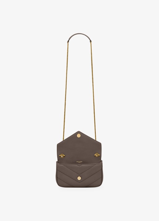 Saint Laurent Loulou Mini crossbodytas van lamsleer - detail 5 taupe