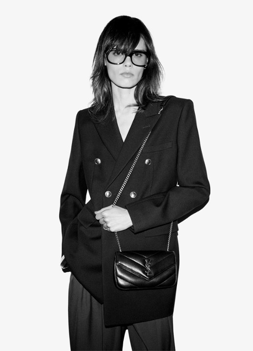 Saint Laurent Loulou Mini crossbodytas van quilted lamsleer - detail 3 zwart