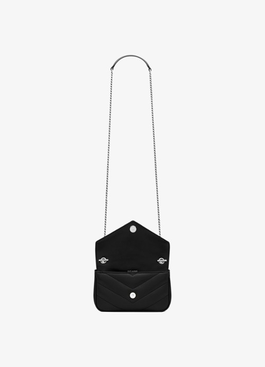Saint Laurent Loulou Mini crossbodytas van quilted lamsleer - detail 6 zwart