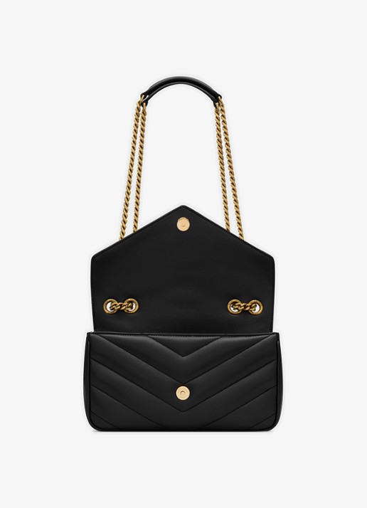 Saint Laurent Loulou Small schoudertas van lamsleer - detail 4 zwart