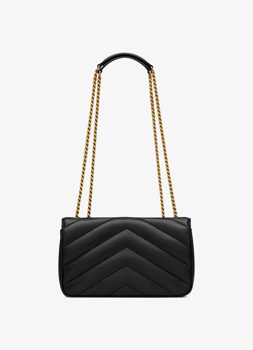 Saint Laurent Loulou Small schoudertas van lamsleer - voorkant 2 zwart