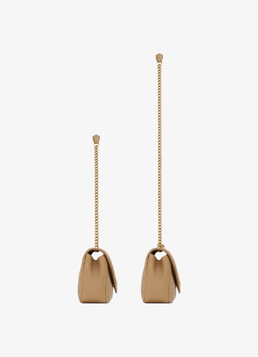 Saint Laurent Loulou Small schoudertas van lamsleer - achterkant 6 lichtbruin