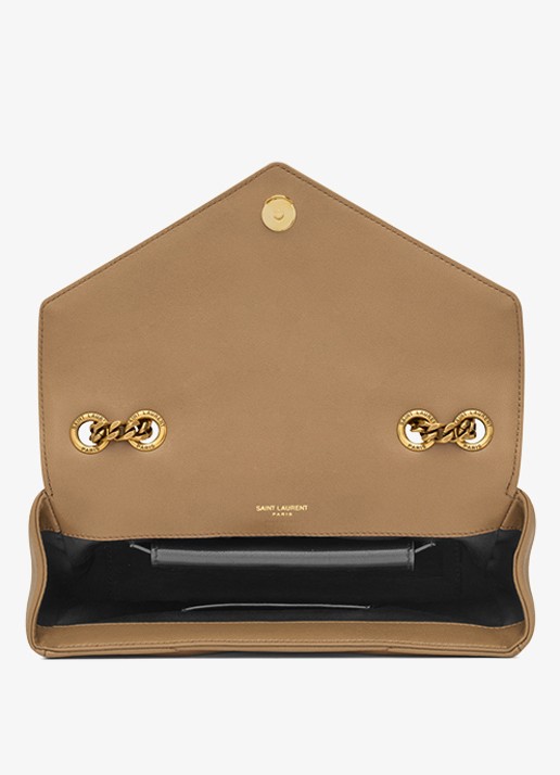 Saint Laurent Loulou Small schoudertas van lamsleer - detail 2 lichtbruin
