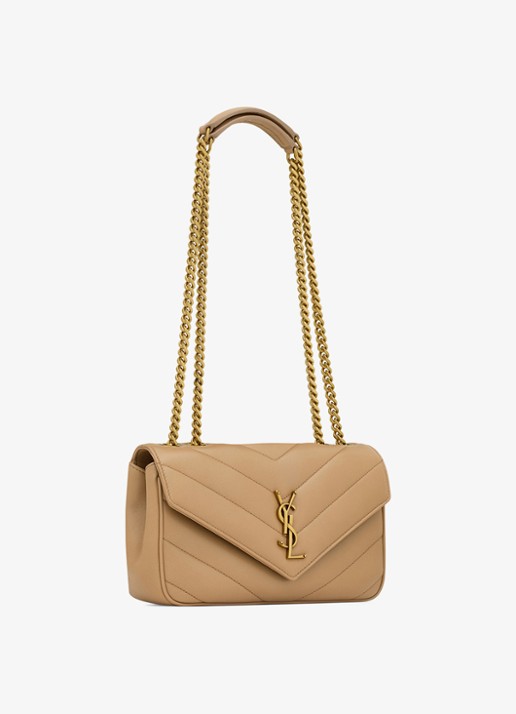 Saint Laurent Loulou Small schoudertas van lamsleer - detail 3 lichtbruin