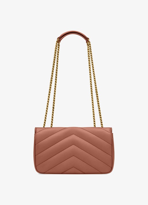 Saint Laurent Loulou Small schoudertas van lamsleer - voorkant 8 roestbruin