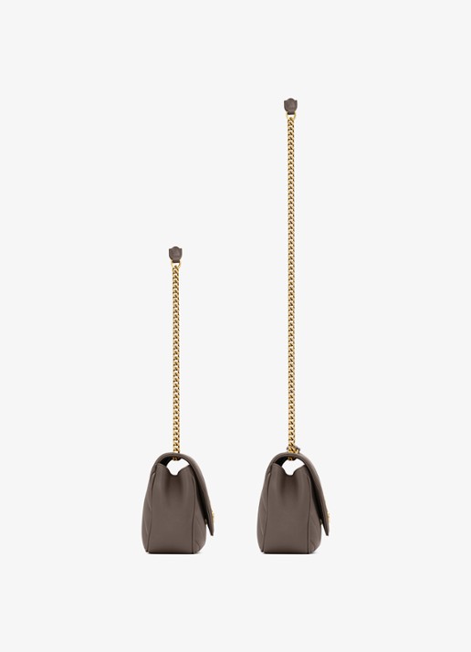 Saint Laurent Loulou Small schoudertas van lamsleer - detail 3 taupe