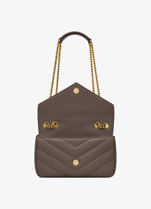 Saint Laurent Loulou Small schoudertas van lamsleer - detail 5 taupe