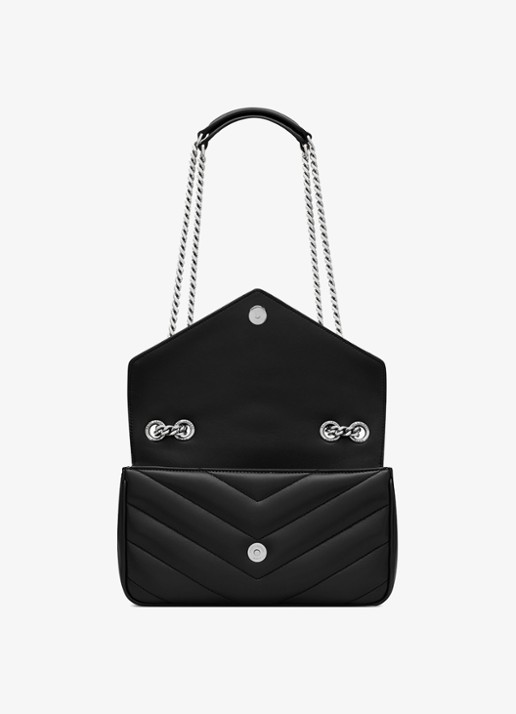 Saint Laurent Loulou Small schoudertas van quilted lamsleer - detail 5 zwart