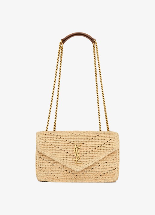 Saint Laurent Loulou Small schoudertas van raffia