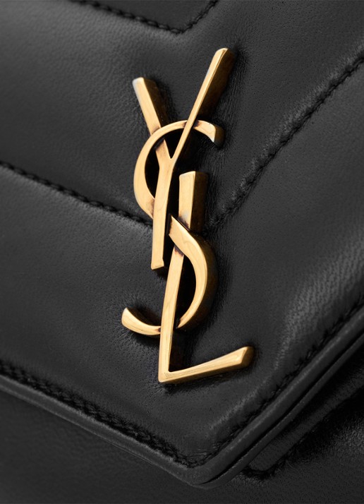Saint Laurent Loulou Toy crossbodytas van lamsleer - detail 6 zwart