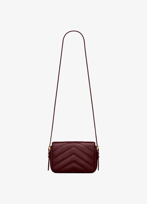 Saint Laurent Loulou Toy crossbodytas van lamsleer - achterkant 7 donkerrood