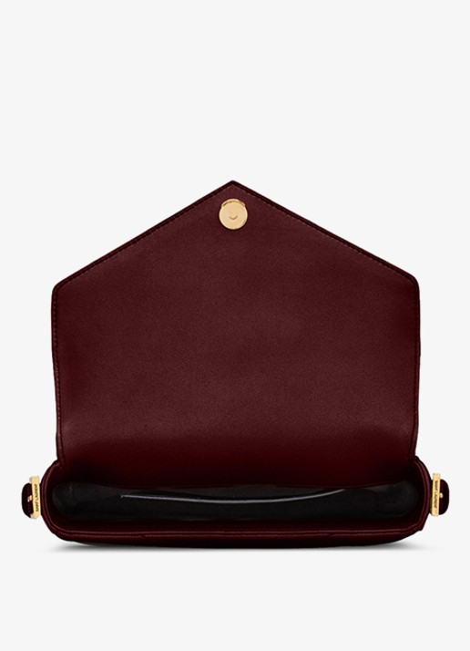 Saint Laurent Loulou Toy crossbodytas van lamsleer - detail 5 donkerrood