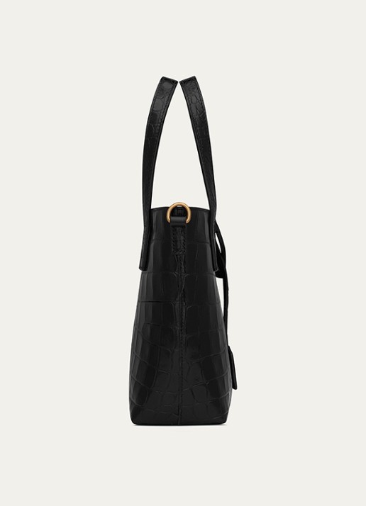 Saint Laurent Mini Toy handtas van kalfsleer - detail 3 zwart