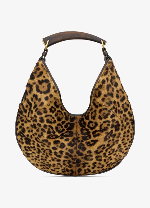 Saint Laurent Mombasa Medium schoudertas van kalfsleer met ponyhair