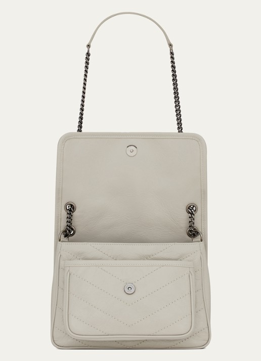 Saint Laurent Niki Baby schoudertas van kalfsleer - detail 3 gebroken wit