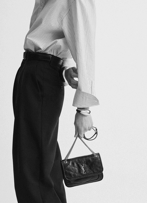 Saint Laurent Niki Mini schoudertas van kalfsleer - detail 2 zwart