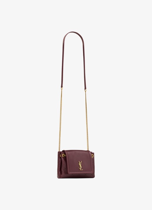 Saint Laurent Nolita Mini crossbodytas van lamsleer - detail 4 bordeauxrood