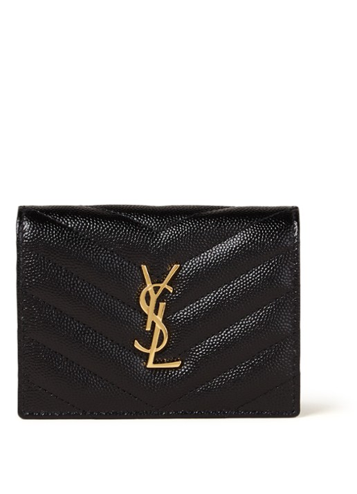 Saint Laurent Portemonnee van kalfsleer - voorkant zwart