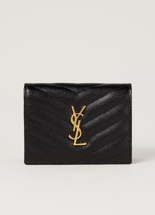 Saint Laurent Portemonnee van kalfsleer - voorkant 2 zwart