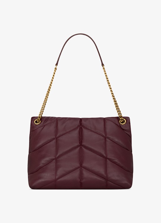 Saint Laurent Puffer Medium schoudertas van kalfsleer - achterkant bordeauxrood