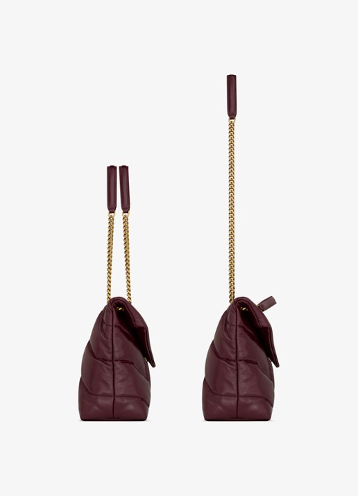 Saint Laurent Puffer Medium schoudertas van kalfsleer - detail 4 bordeauxrood