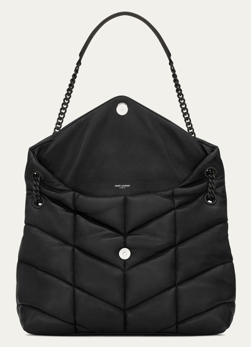 Saint Laurent Puffer Medium schoudertas van quilted lamsleer - detail 4 zwart