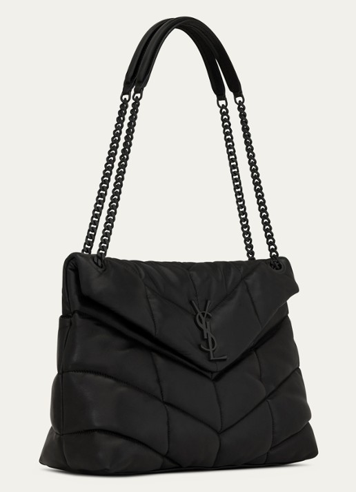 Saint Laurent Puffer Medium schoudertas van quilted lamsleer - detail 5 zwart