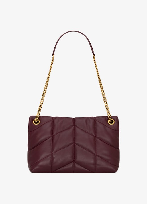 Saint Laurent Puffer Small schoudertas van kalfsleer - achterkant 2 donkerrood