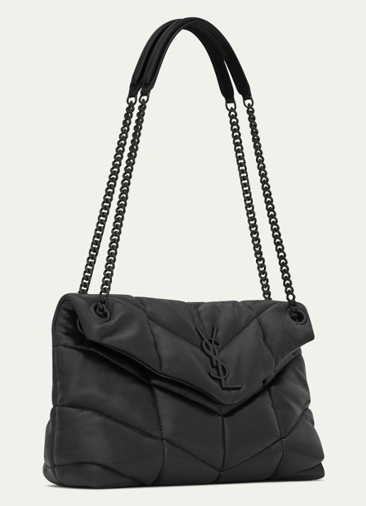 Saint Laurent Puffer Small schoudertas van quilted lamsleer - detail 5 zwart