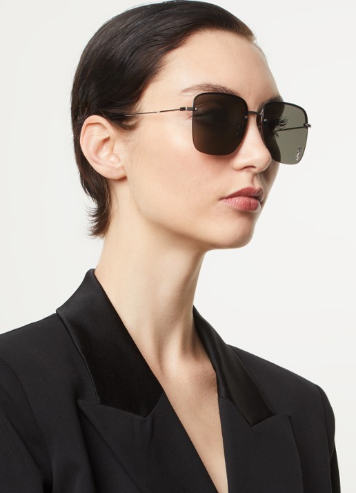 Saint Laurent Retro zonnebril SL312 - voorkant 2 zilver