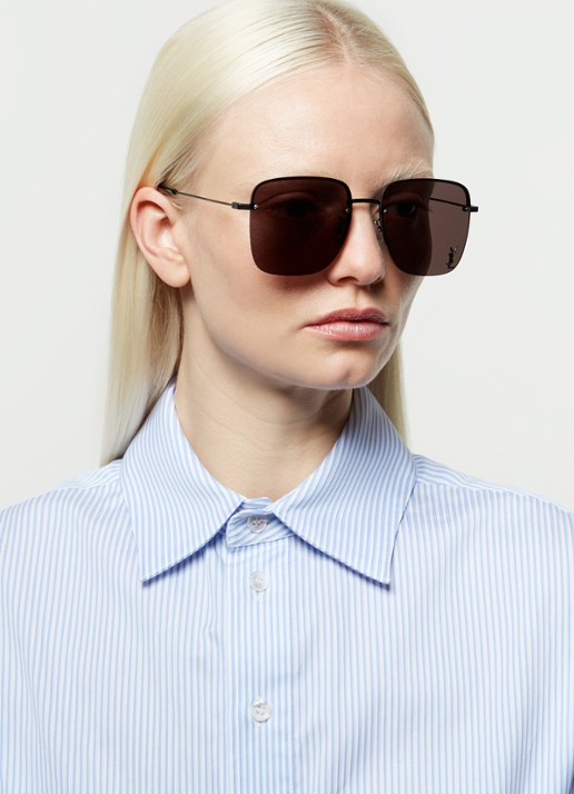 Saint Laurent Retro zonnebril SL312M - voorkant 2 zwart