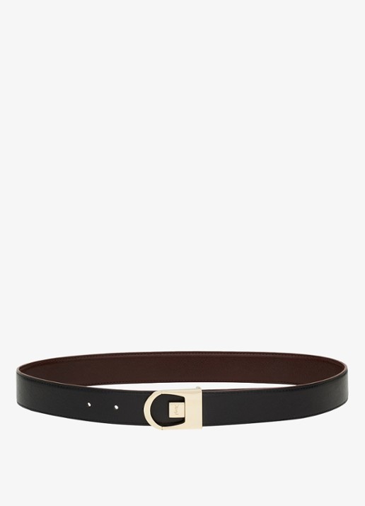 Saint Laurent Reversible riem van kalfsleer - detail 3 zwart