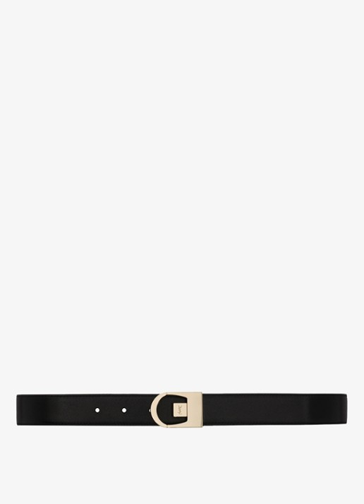Saint Laurent Reversible riem van kalfsleer - voorkant 5 zwart